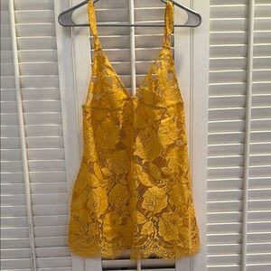 Yellow Lace Camisole Dress